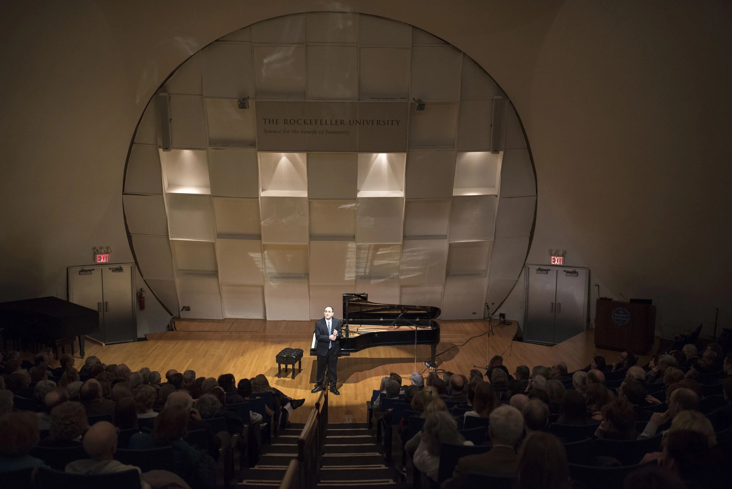 Dr. Richard Kogan lecture and concert in Caspary Auditorium, the Rockefeller University